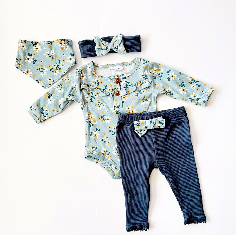 Nicole Miller Teal 4 Piece Set